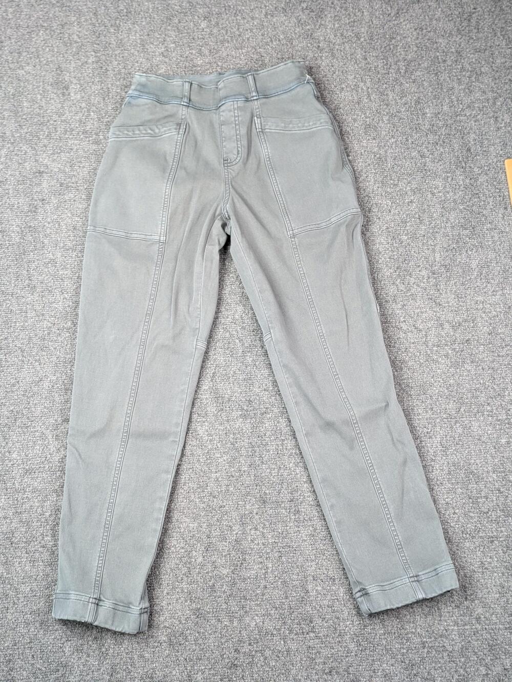 Spanx Pants Womens XS Gray Twill Jegging Shaping Stretch Pull On Slimming